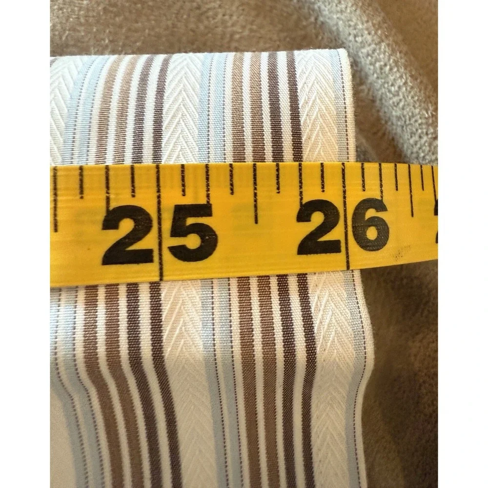 Vintage Eddie Bauer Button Shirt‎ Brown Blue Stripe Grandpa Dad M 22